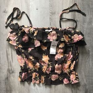 American Eagle Ruffle Crop Top Size Small NWT